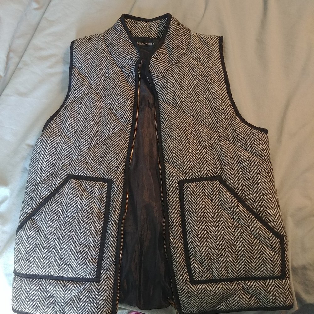 Merokeety quilted plaid vest, S